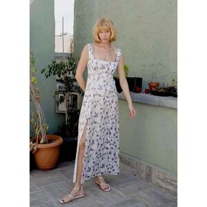 OHSEVENDAYS FLORAL CAROLINE DRESS VISCOSE SATIN EUC SIZE M‎